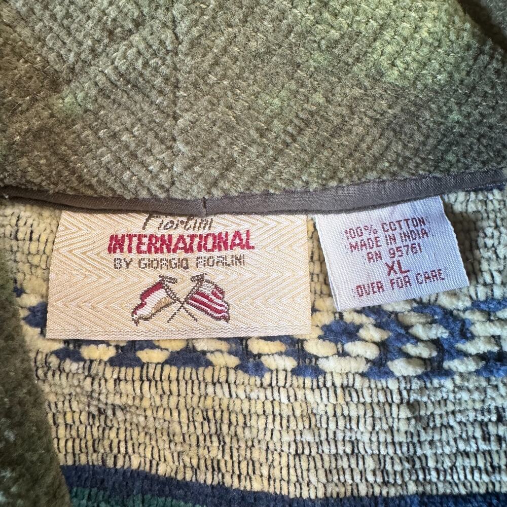 Fiorlini International Southwest Tapestry Cropped Striped Buttoned Coat Sz XL - Picture 2 of 6